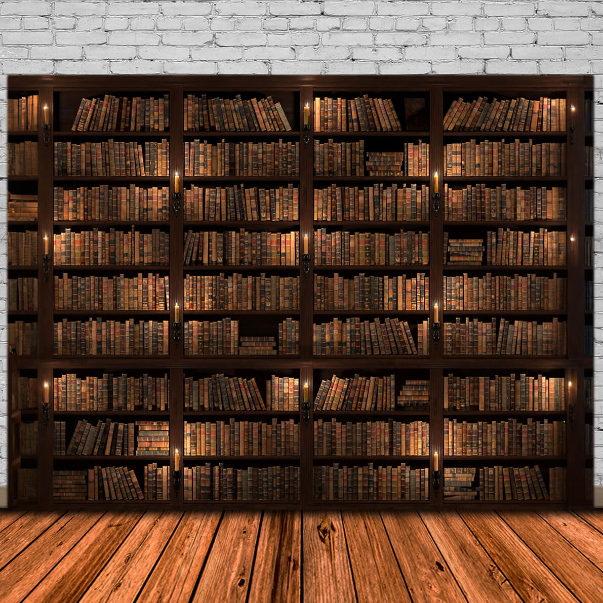 Retro Bücherregal Kerzen zurück zu Schule Hintergrund DBD7-18