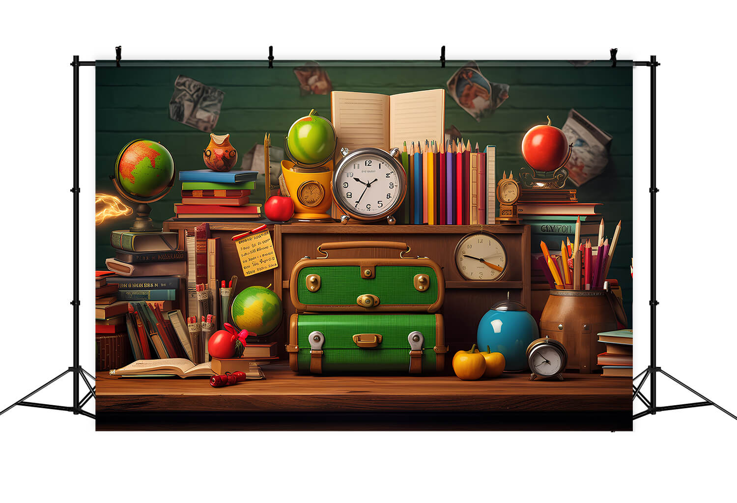 Bücher Schulsachen Fotohintergrund DBD7-20