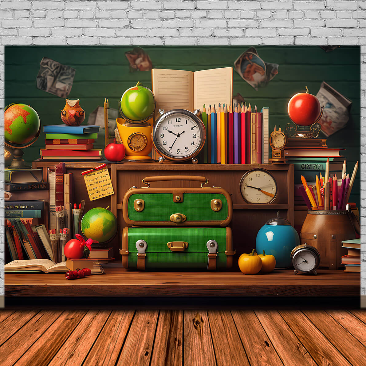 Bücher Schulsachen Fotohintergrund DBD7-20