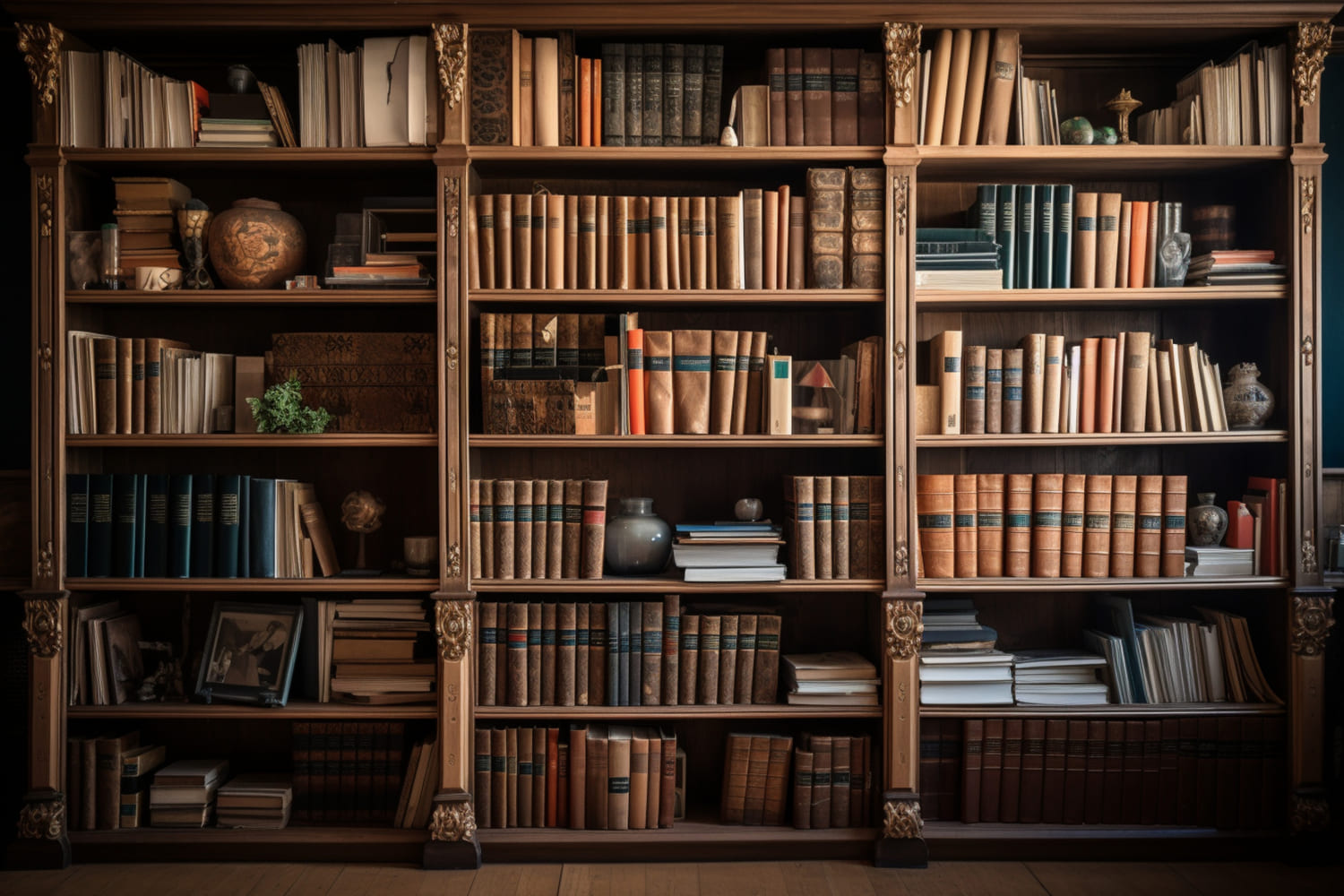 Vintage Brown Bücherregal Back to School Backdrop DBD7-40