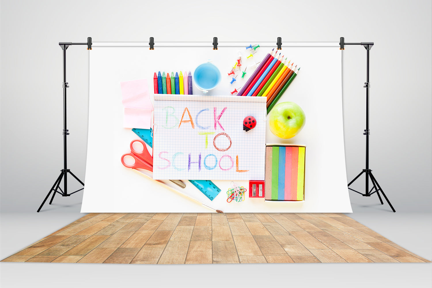 Buntstiftzeichnung Back to School Backdrop DBD7-67