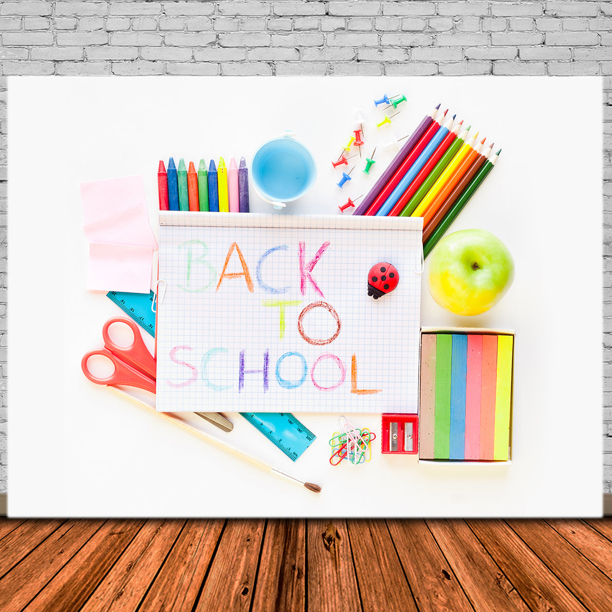 Buntstiftzeichnung Back to School Backdrop DBD7-67