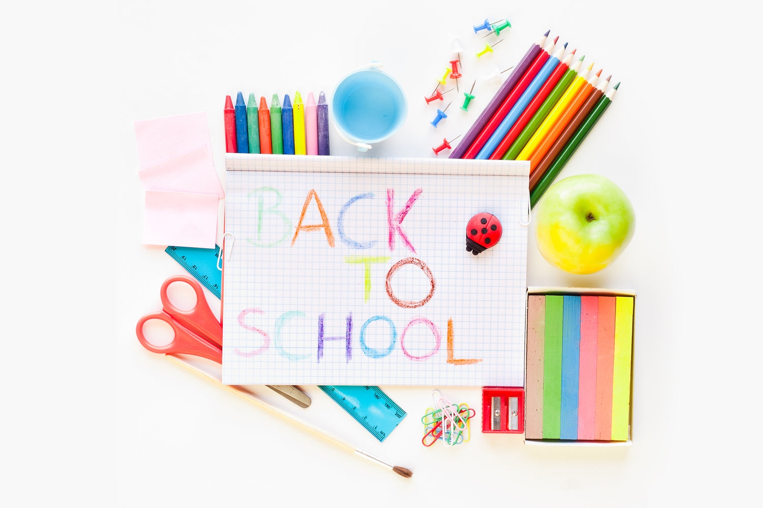 Buntstiftzeichnung Back to School Backdrop DBD7-67