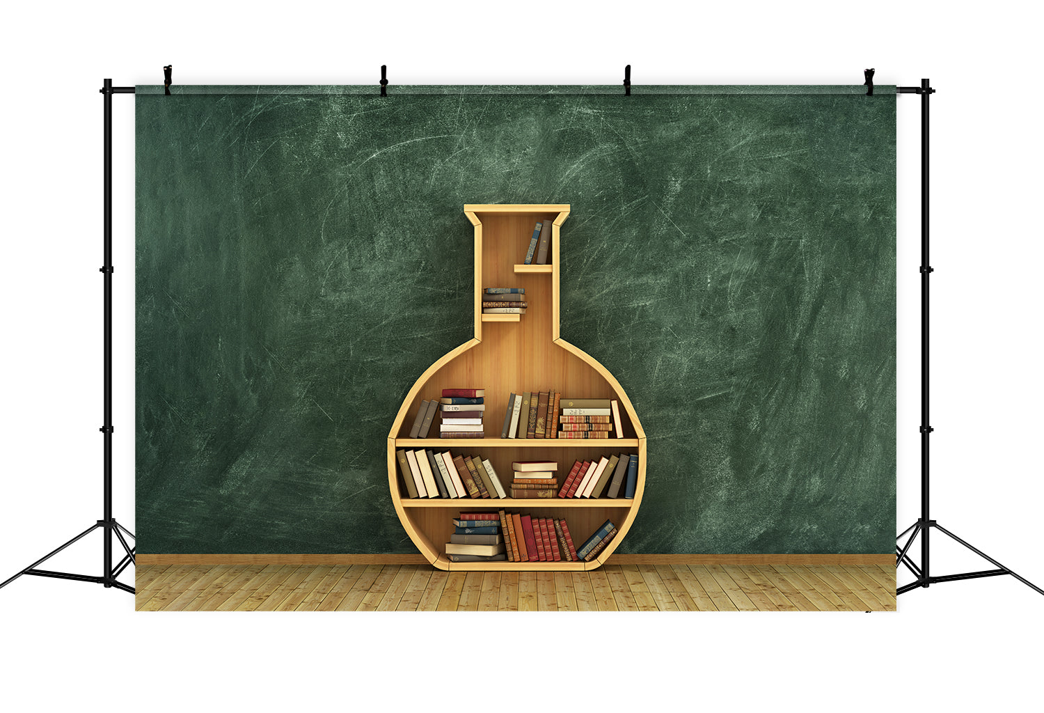 Kreidetafel Bücherregal Back to School Backdrop DBD7-73