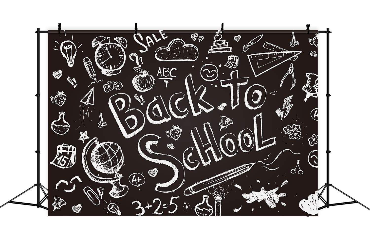 Back to School Kreidetafel gezeichnete Skizze Hintergrund DBD7-77