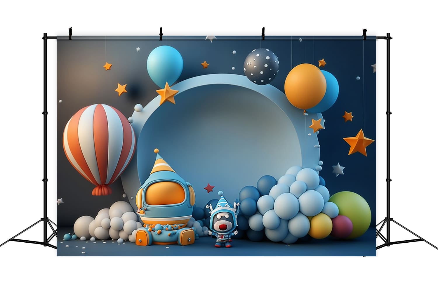 Raumschiff Luftballons Back to School Hintergrund DBD7-79