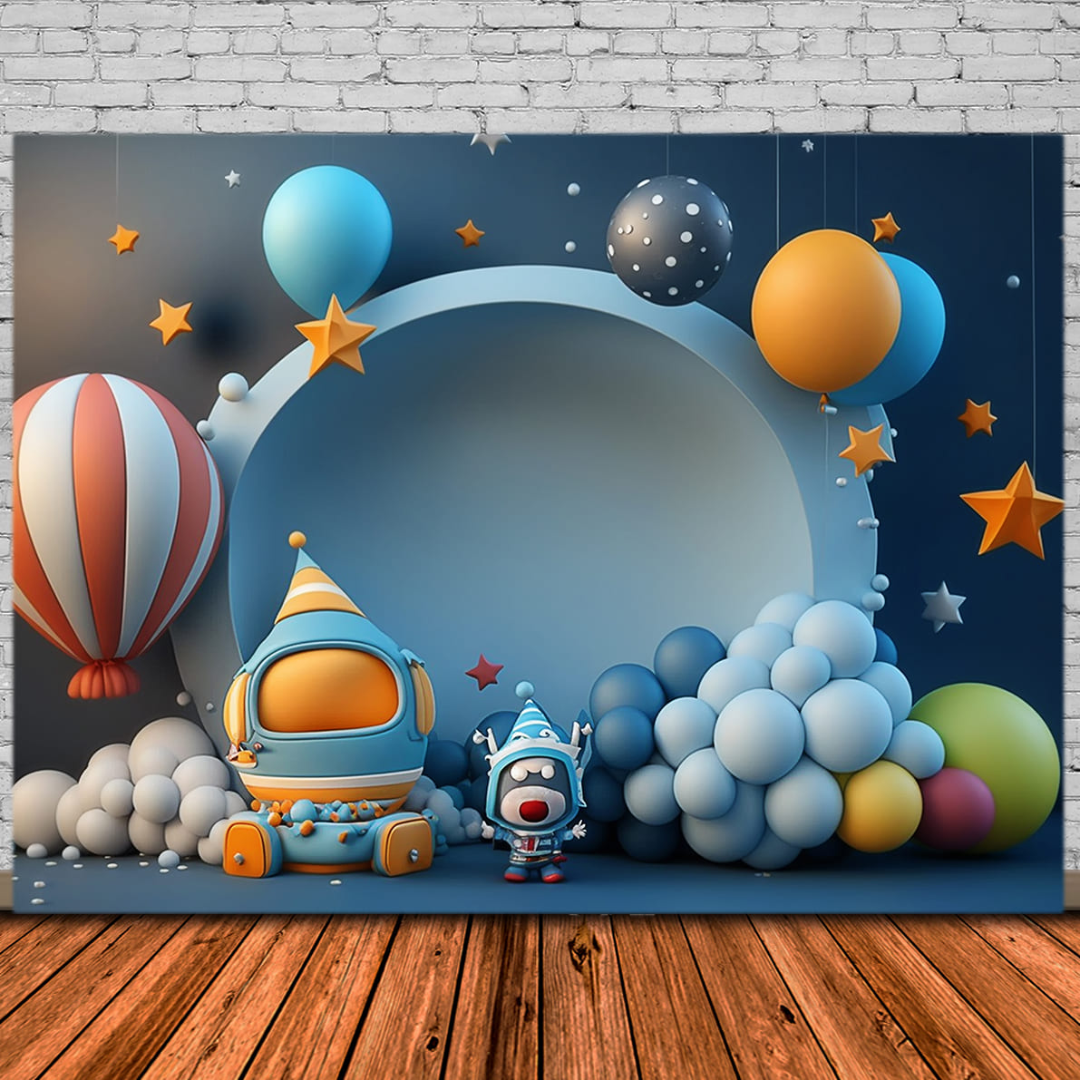 Raumschiff Luftballons Back to School Hintergrund DBD7-79