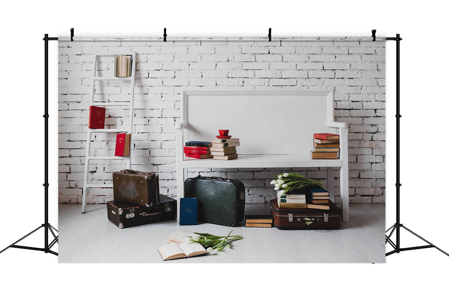 Alte Koffer Bücher Back to School Backdrop DBD7-8