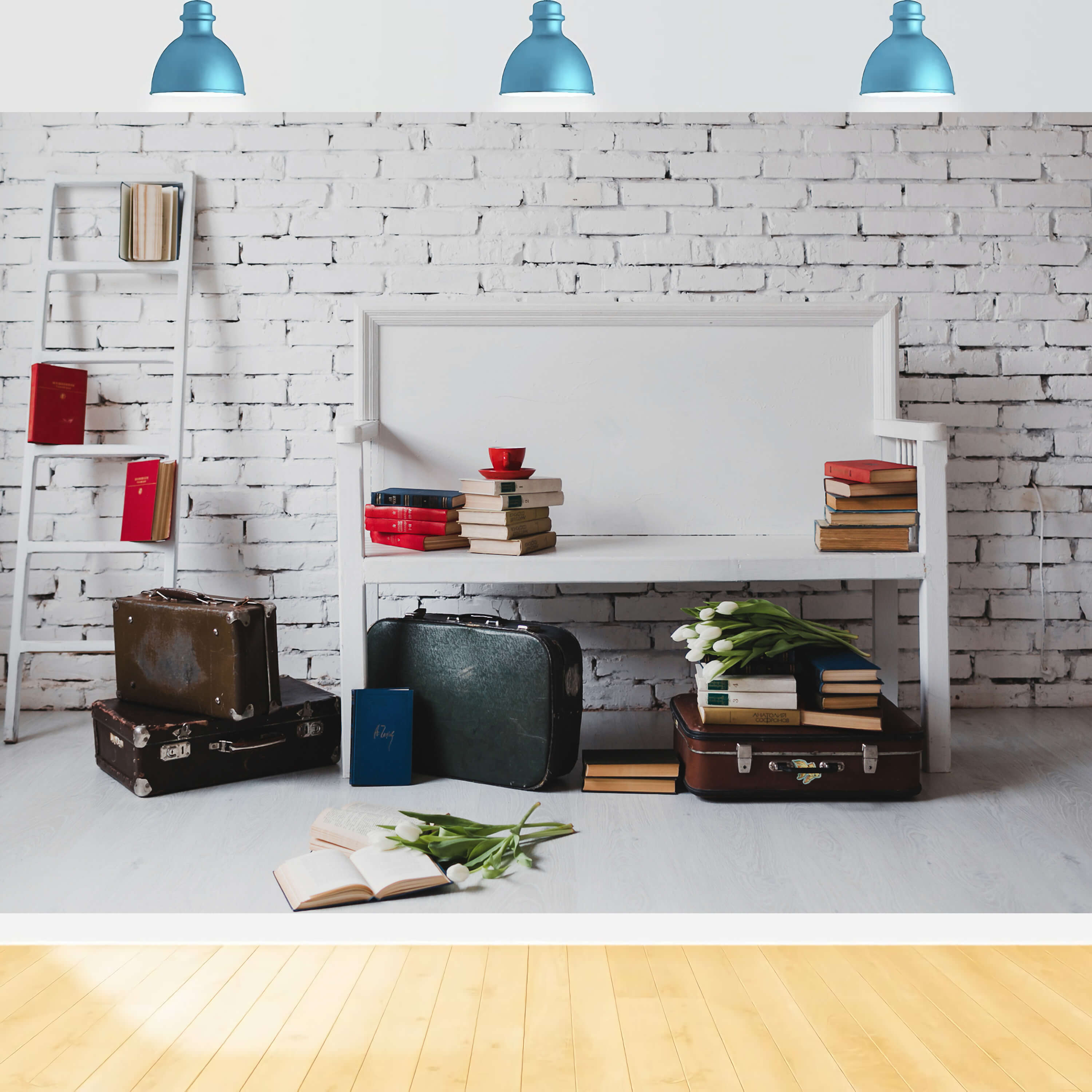 Alte Koffer Bücher Back to School Backdrop DBD7-8