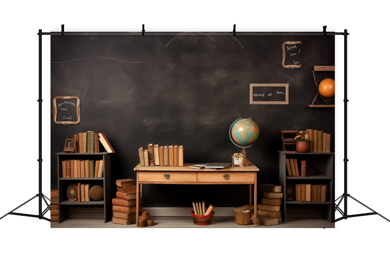 Retro-Klassenzimmer Globus Back to School Backdrop DBD7-83
