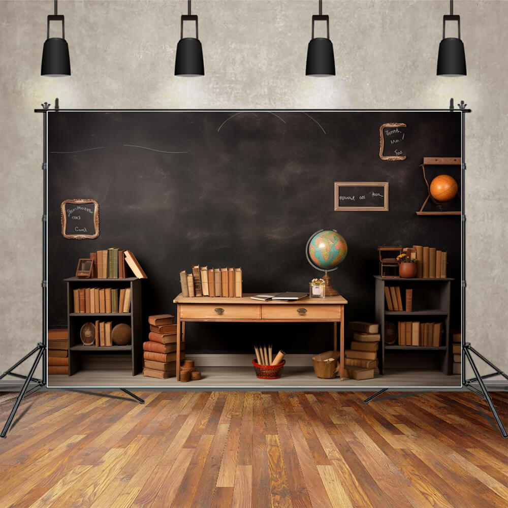 Retro-Klassenzimmer Globus Back to School Backdrop DBD7-83