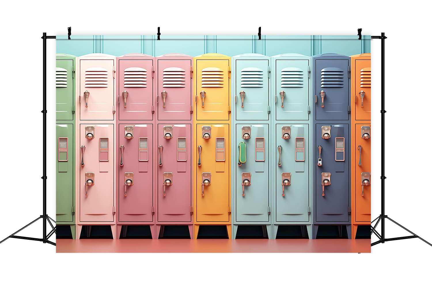 Schule Bunte Schließfächer Fotohintergrund DBD7-85