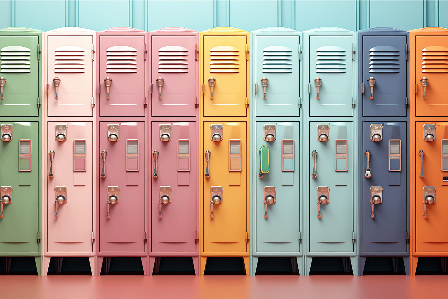 Schule Bunte Schließfächer Fotohintergrund DBD7-85