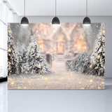 Winter Schnee Weihnachtsbaum Bokeh Hintergrund für Fotostudio G-1194（NUR 1）