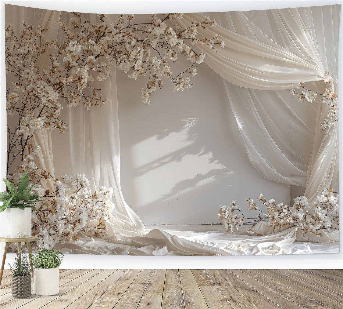 Muttertag Backdrop Zarte Creme Kirschblüte Backdrop GQ2-103