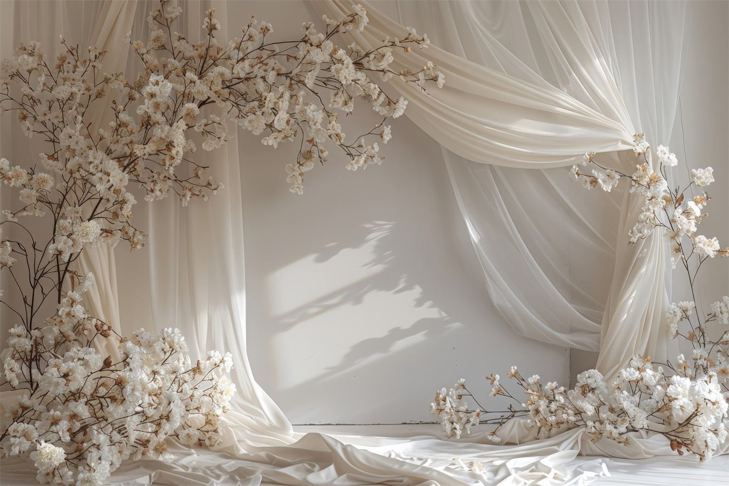 Muttertag Backdrop Zarte Creme Kirschblüte Backdrop GQ2-103