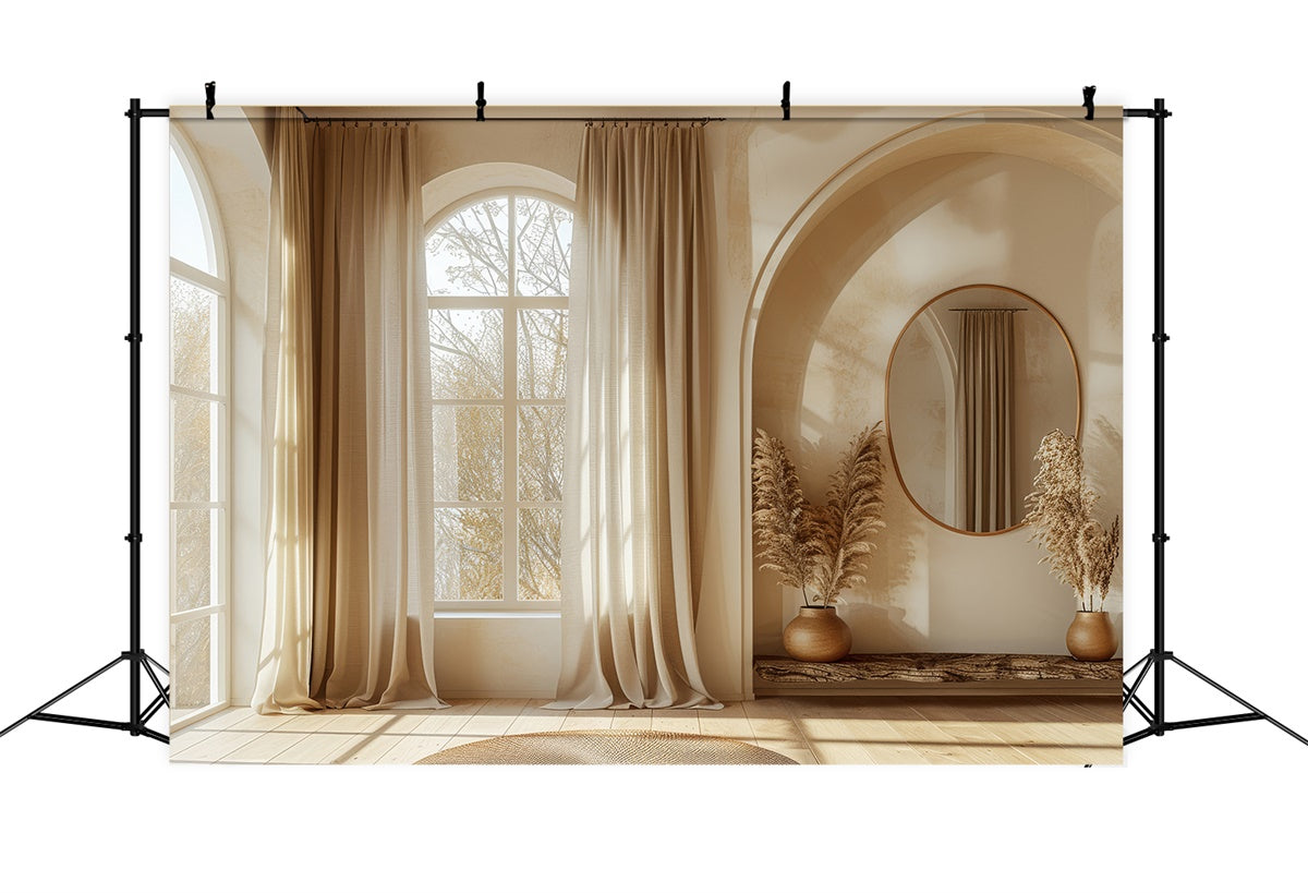 Muttertag Fotokulisse Ideen Minimalistisch Beige Fensterbogen Fotokulisse GQ2-106