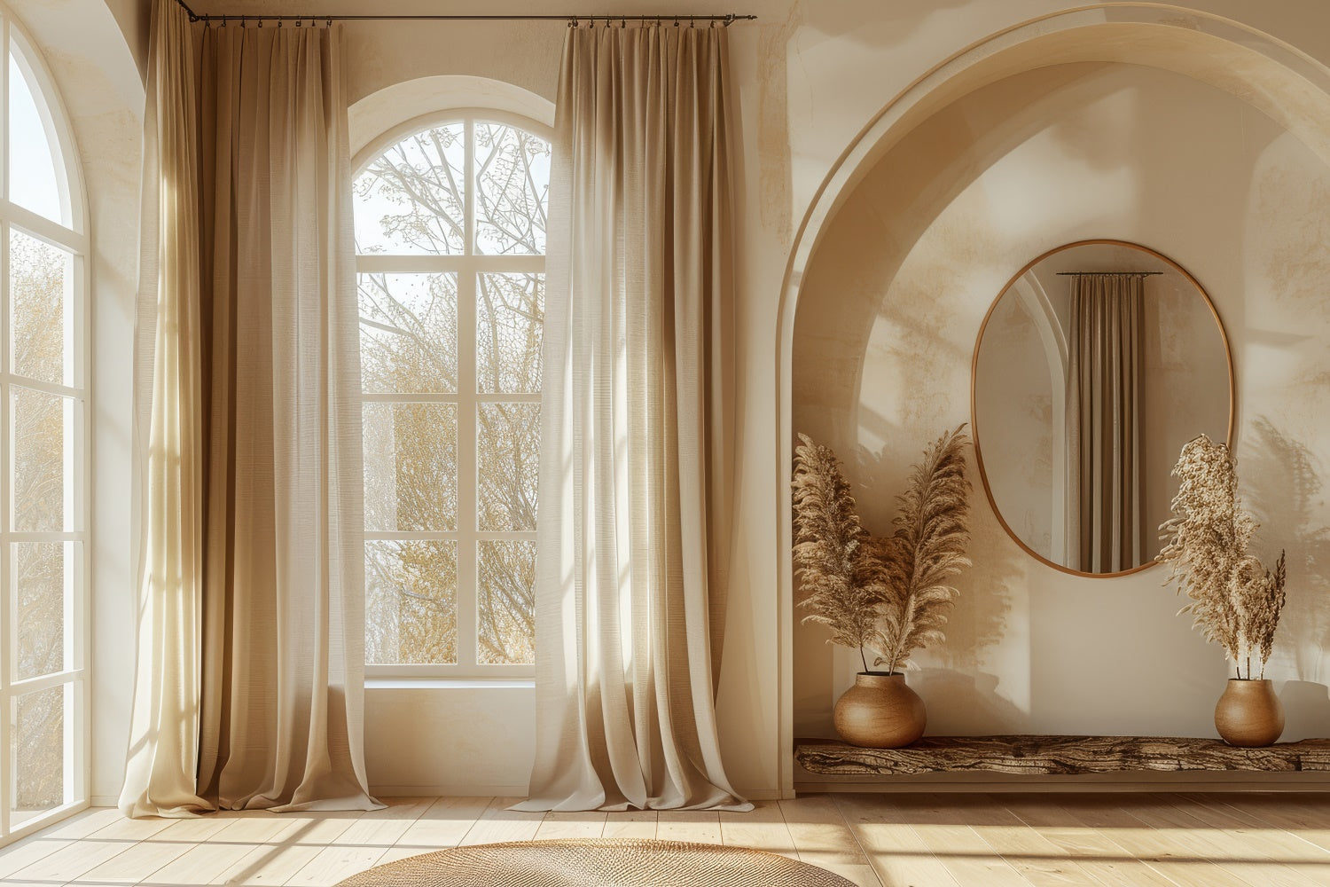 Muttertag Fotokulisse Ideen Minimalistisch Beige Fensterbogen Fotokulisse GQ2-106