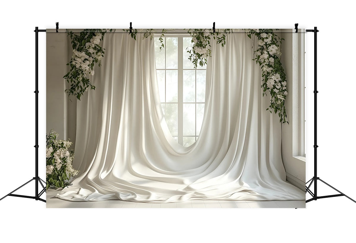 Muttertag Fotohintergrund Weiches Grün Weißer Draperie-Hintergrund GQ2-115