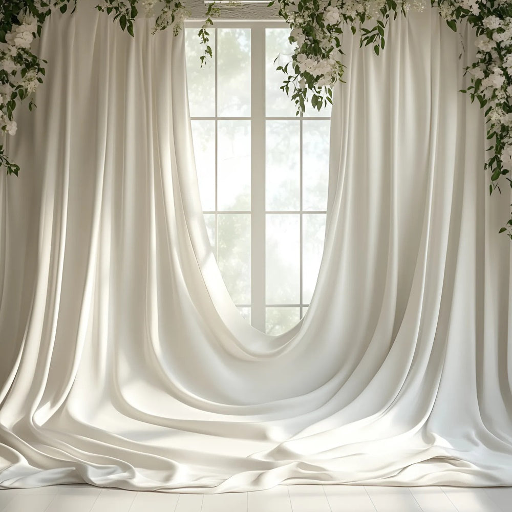 Muttertag Fotohintergrund Weiches Grün Weißer Draperie-Hintergrund GQ2-115