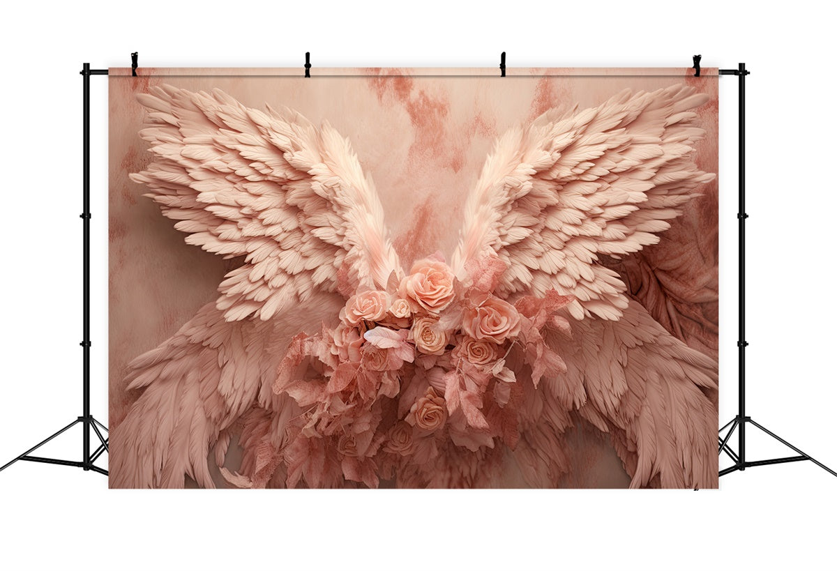 Muttertag Fotohintergrund Dreamy Rosa Rose Wings Backdrop GQ2-131
