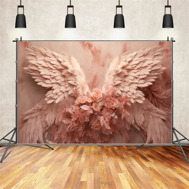 Muttertag Fotohintergrund Dreamy Rosa Rose Wings Backdrop GQ2-131