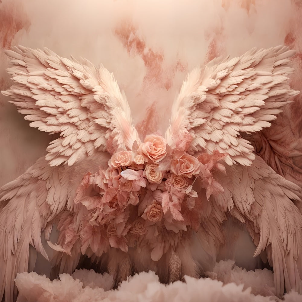 Muttertag Fotohintergrund Dreamy Rosa Rose Wings Backdrop GQ2-131
