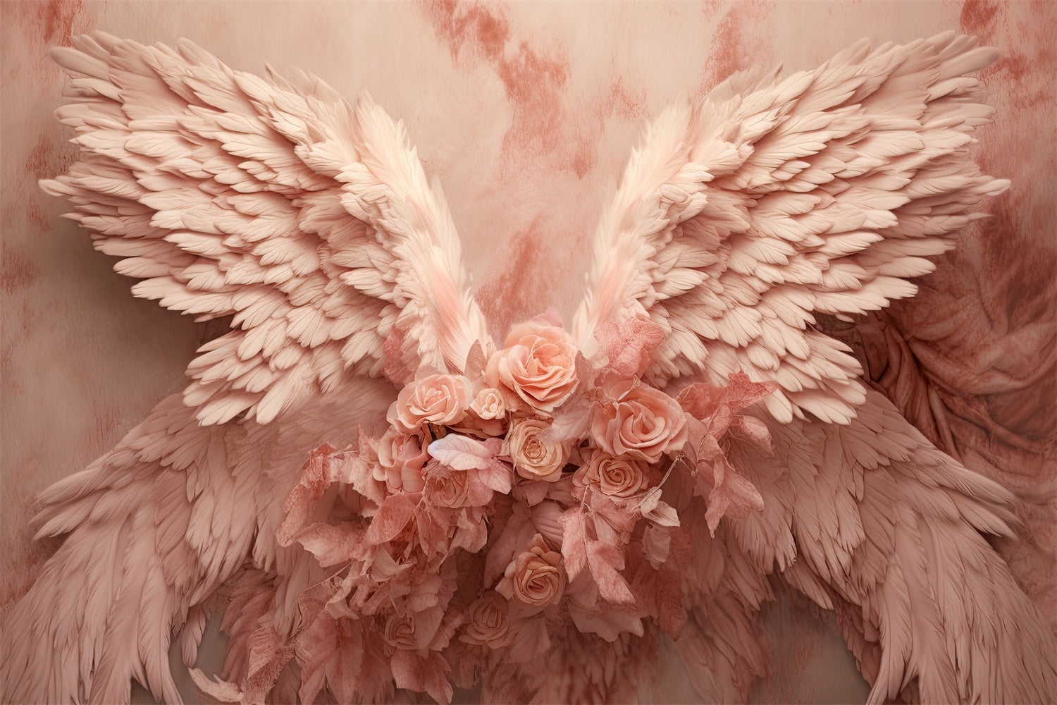 Muttertag Fotohintergrund Dreamy Rosa Rose Wings Backdrop GQ2-131