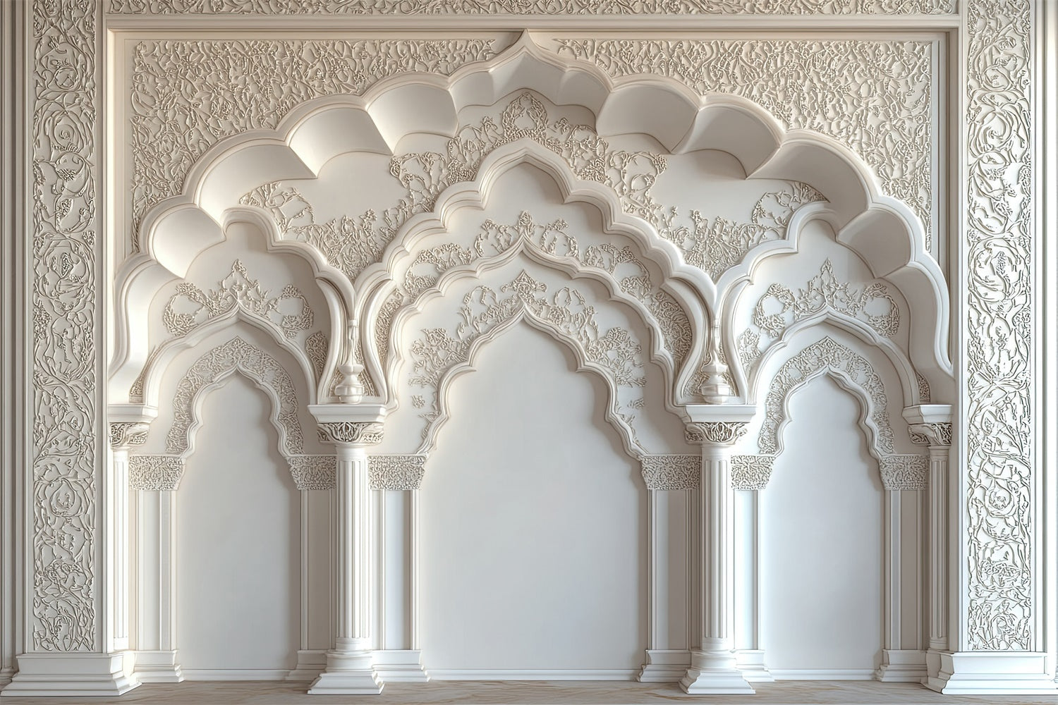 Mothers Day Backdrops Verschnörkelte Bögen Floral Carving Backdrop GQ2-143