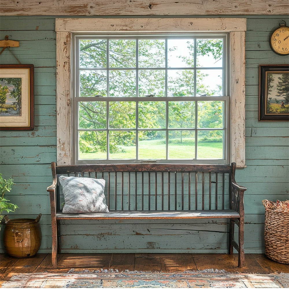 Backdrops für Muttertag Serene Window View Bench Backdrop GQ2-146