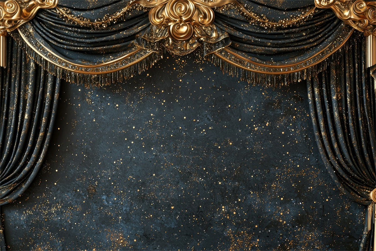 Backdrops für Muttertag Luxuriöse Gold Samt Vorhänge Backdrop GQ2-147