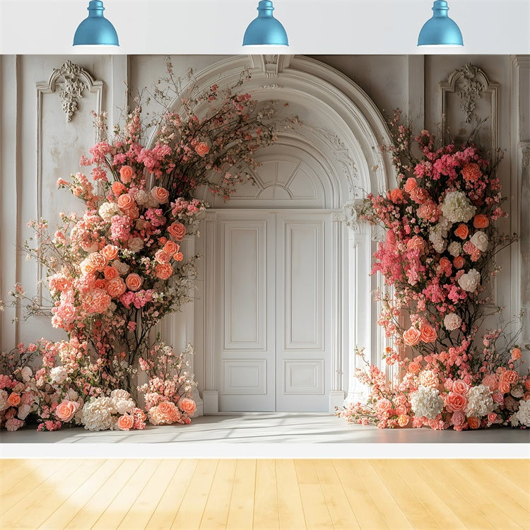 Muttertags-Hintergrundkulisse Blühende Blumen Vintage-Bogen-Hintergrundkulisse GQ2-162