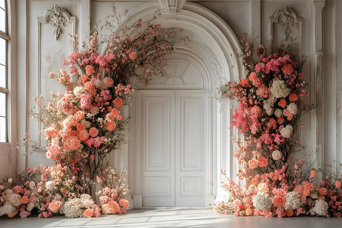 Muttertags-Hintergrundkulisse Blühende Blumen Vintage-Bogen-Hintergrundkulisse GQ2-162