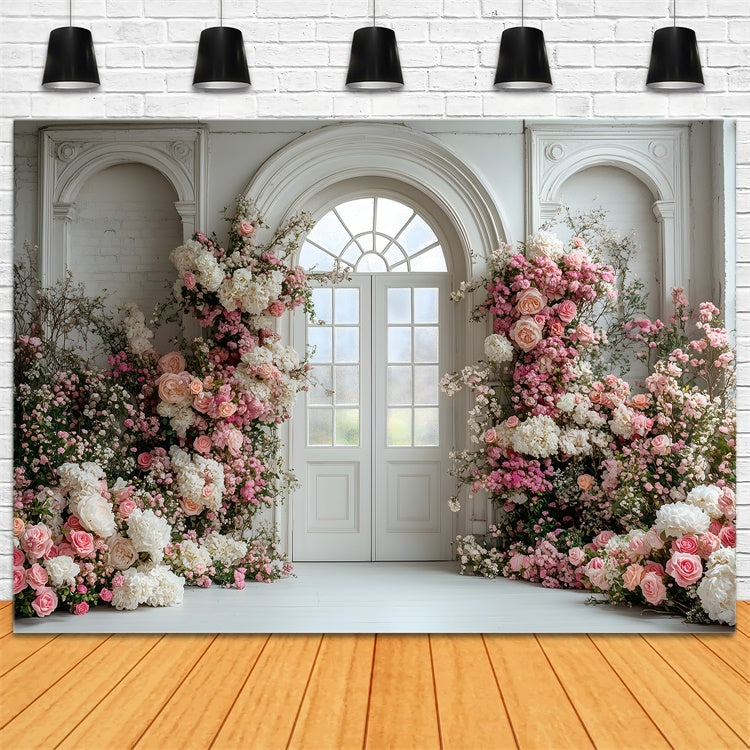 Muttertag Backdrop Ideen Vibrant Flower White Arch Backdrop GQ2-163