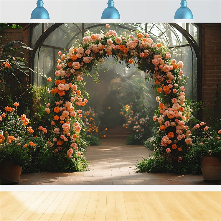 Muttertag Fotokulissen Üppiger Rosengarten Bogen Hintergrund GQ2-166