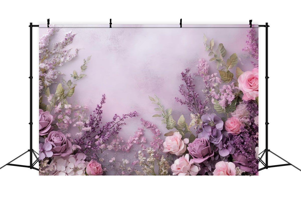 Muttertag Fotohintergrund Romantisch Lavendel Rosa Rose Fotohintergrund GQ2-168