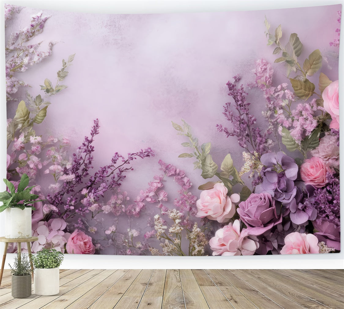 Muttertag Fotohintergrund Romantisch Lavendel Rosa Rose Fotohintergrund GQ2-168