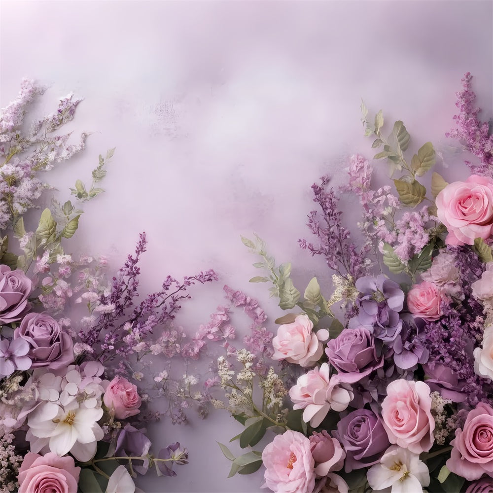 Muttertag Fotohintergrund Romantisch Lavendel Rosa Rose Fotohintergrund GQ2-168