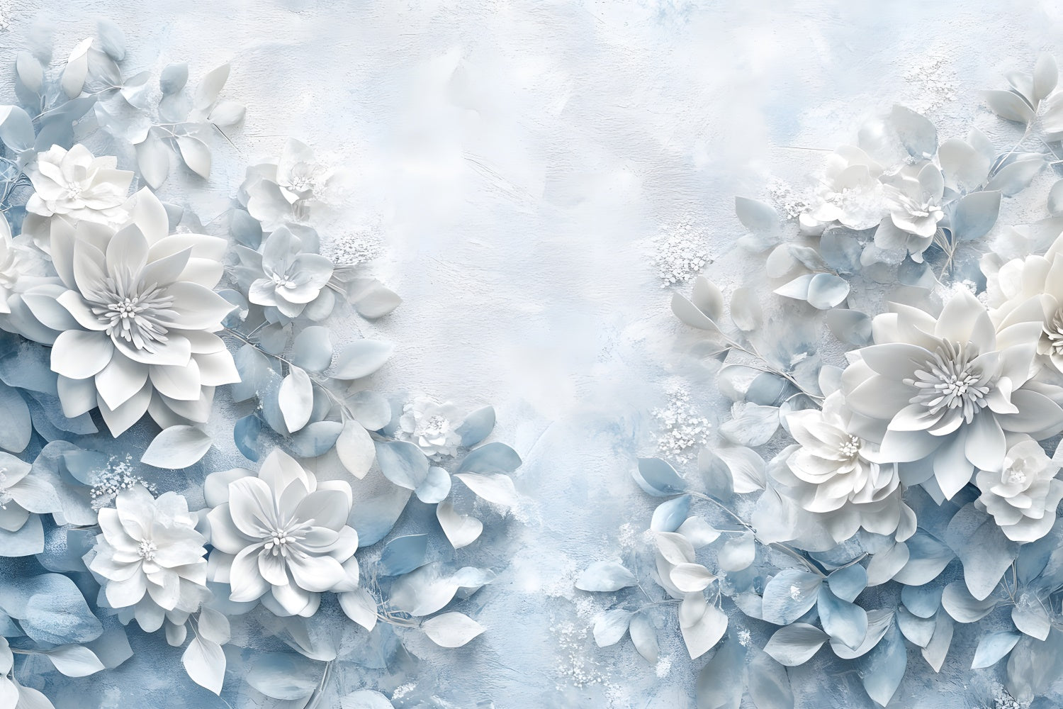 Backdrops für Muttertag Blau Weiß Floral Elegant Backdrop GQ2-174