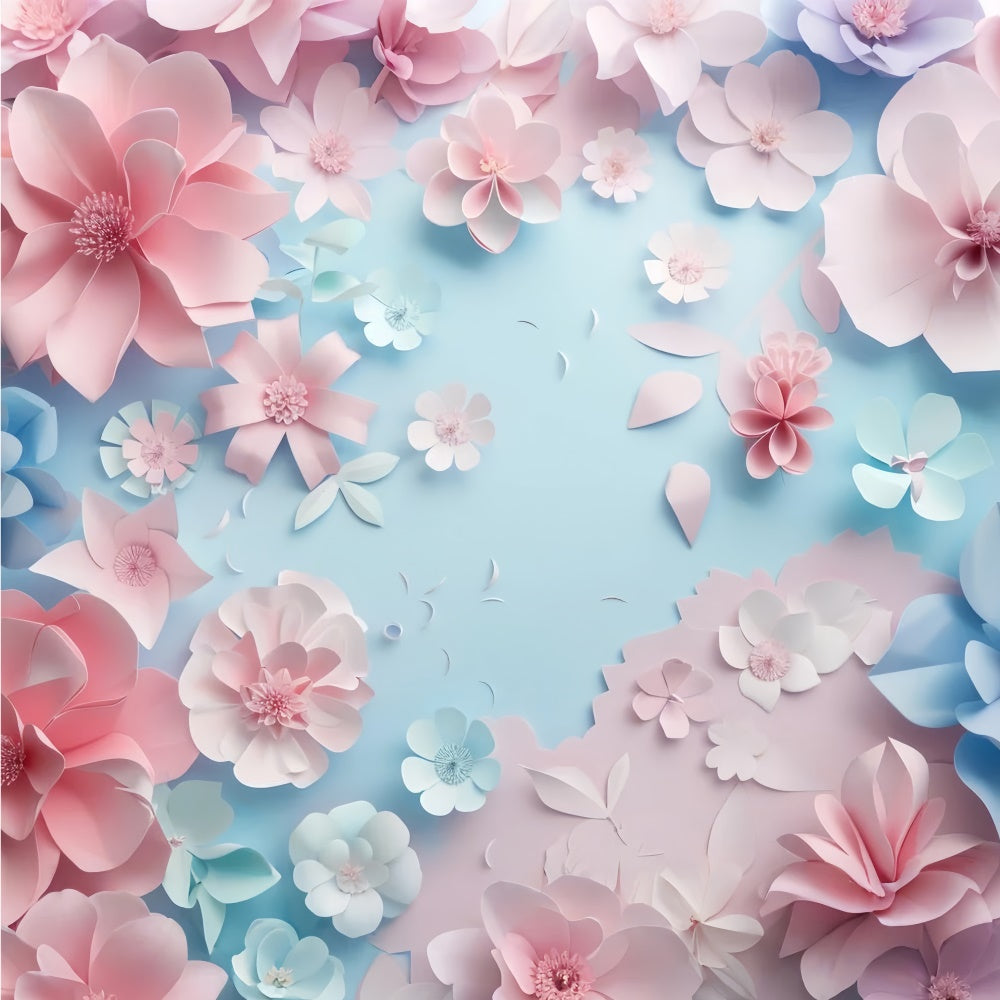 Muttertag Backdrop Zarte Papierblume Blau Backdrop GQ2-175