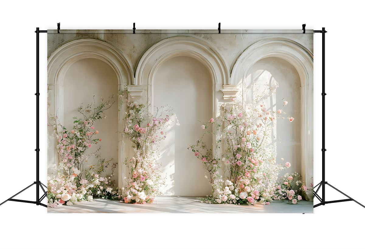 Muttertags-Hintergrund Blühende rosa Rosen Bogenhintergrund GQ2-183