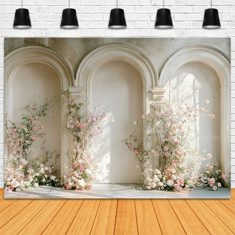 Muttertags-Hintergrund Blühende rosa Rosen Bogenhintergrund GQ2-183