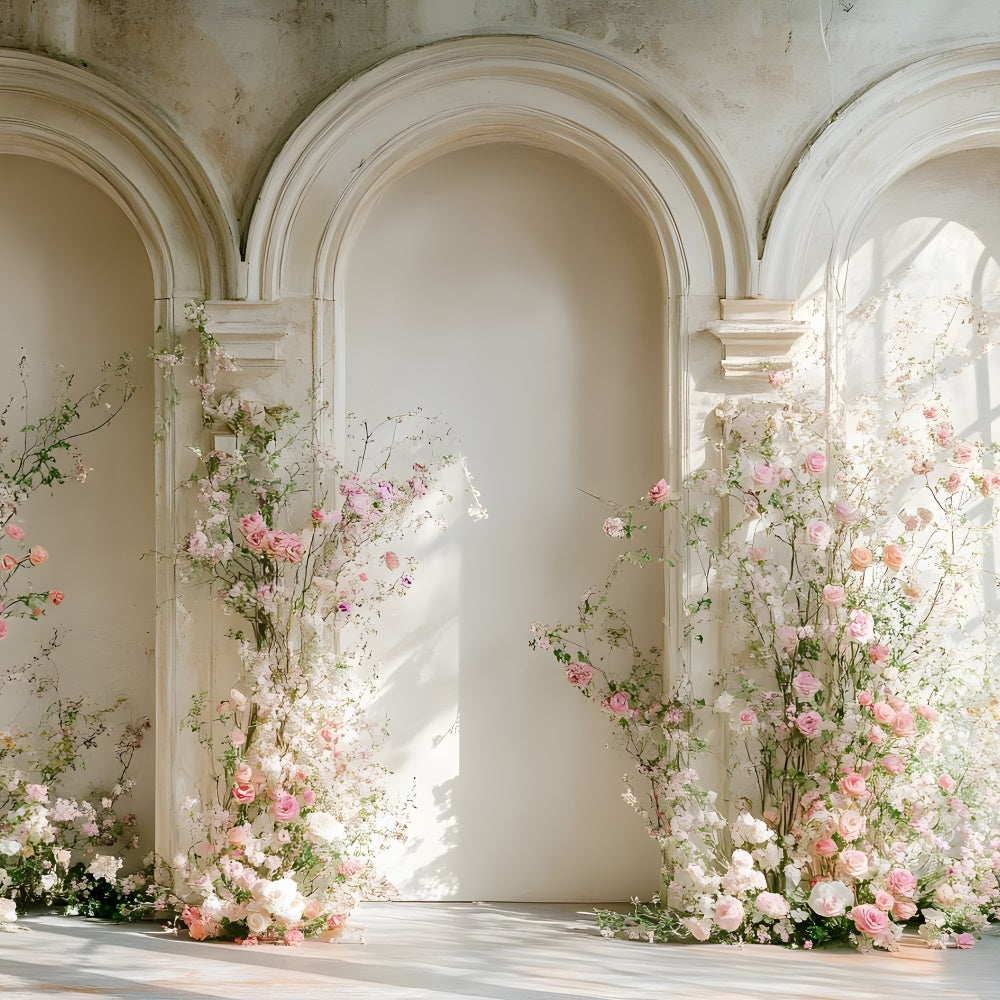 Muttertags-Hintergrund Blühende rosa Rosen Bogenhintergrund GQ2-183