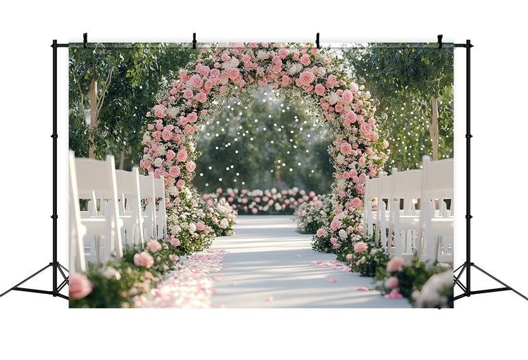 Backdrops für Muttertag Romantisch Rosa Rose Torbogen Backdrop GQ2-187