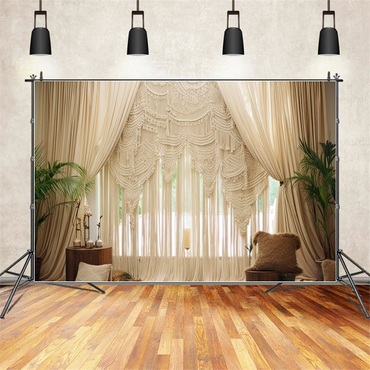 Boho Backdrop Ideen Chic Drapes Makrame Pflanzen Backdrop GQ2-19