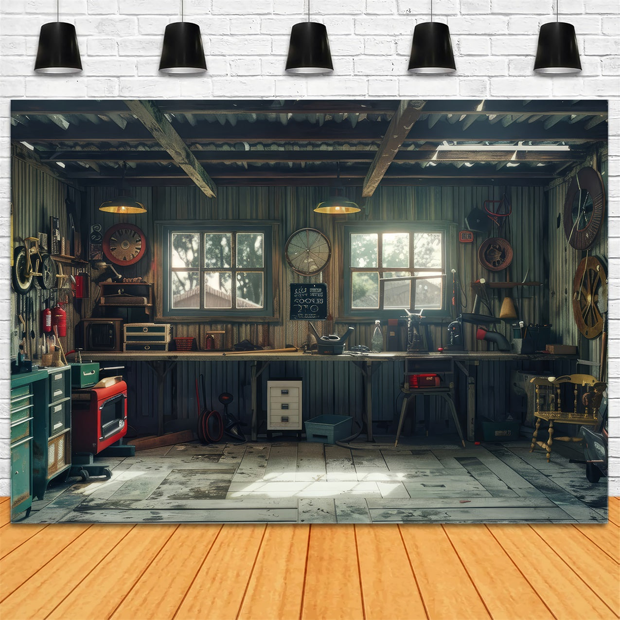 Backdrop für Vatertag Retro Werkzeug Basteln Backdrop GQ2-218