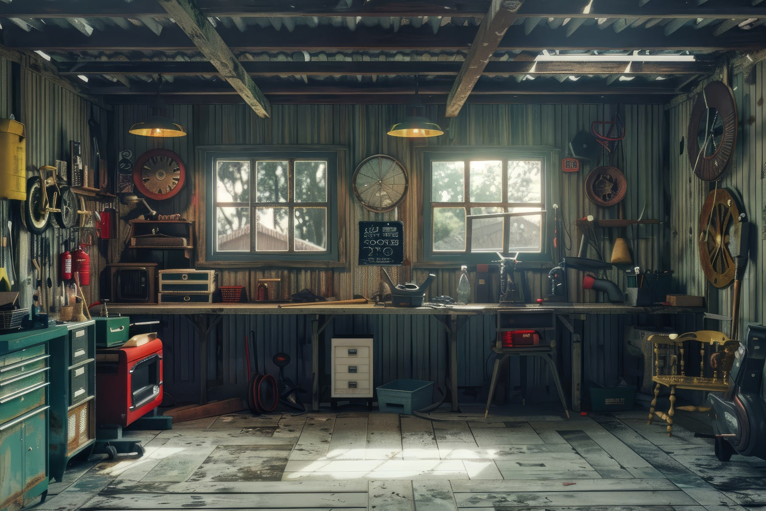 Backdrop für Vatertag Retro Werkzeug Basteln Backdrop GQ2-218