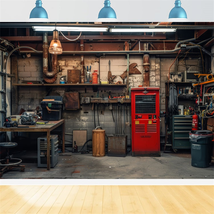 Vatertags-Hintergrund Ideen Retro Mechanische Werkbank Hintergrund GQ2-221