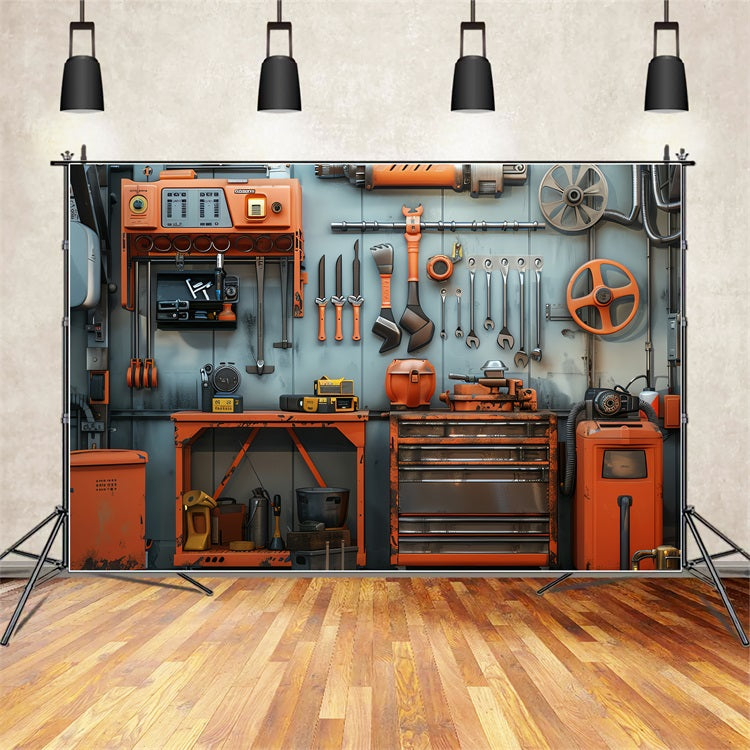 Vatertags-Fotohintergrund Werkstatt-Reparaturstation Hintergrund GQ2-228