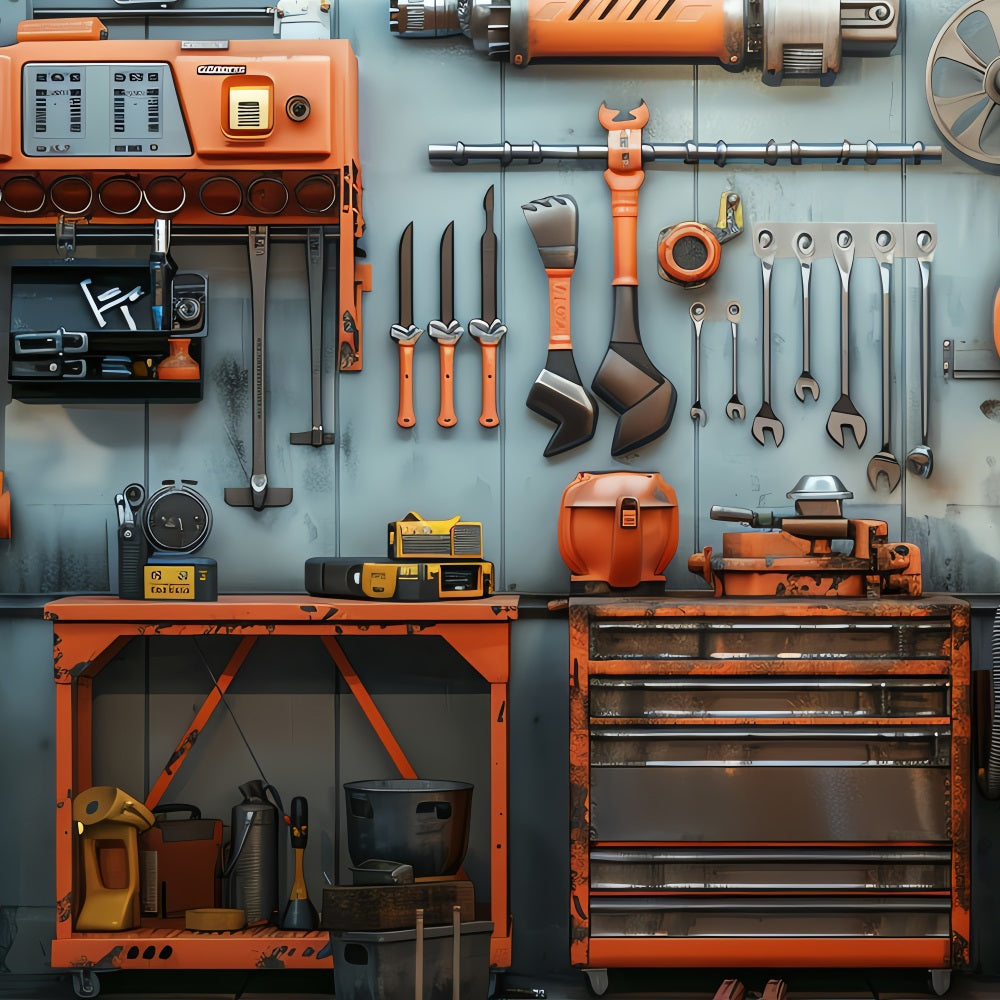 Vatertags-Fotohintergrund Werkstatt-Reparaturstation Hintergrund GQ2-228